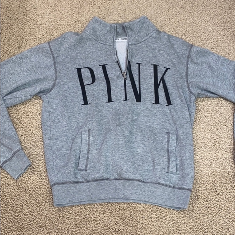 PINK grey crew neck